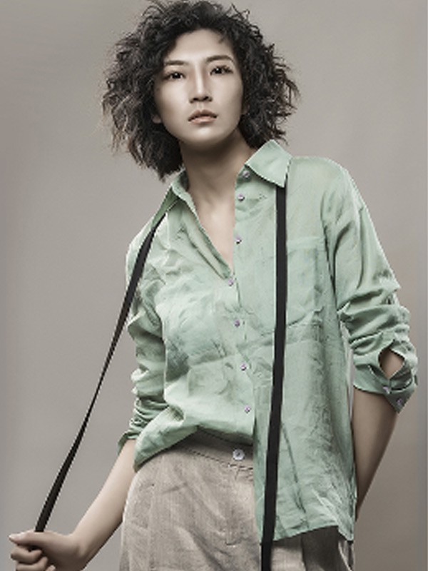 小愚女装2022春夏季绿色衬衫