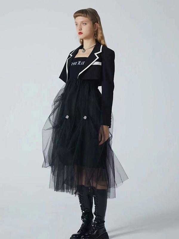 C’ESTLILITH2022春夏季黑色吊带裙