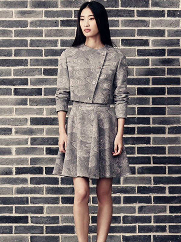 故然女装2021春夏季灰色短裙