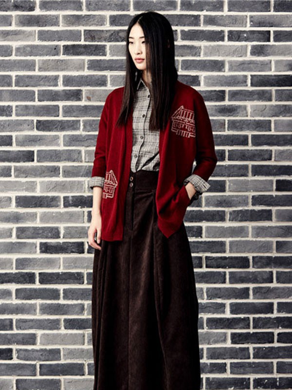 故然女装2021秋冬季棕色衬衫