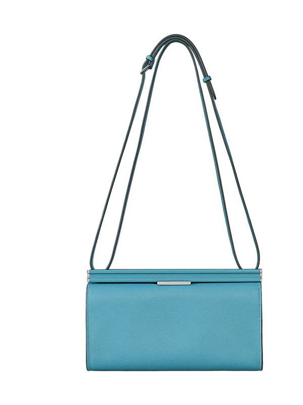 爱马仕2022蓝色单肩包