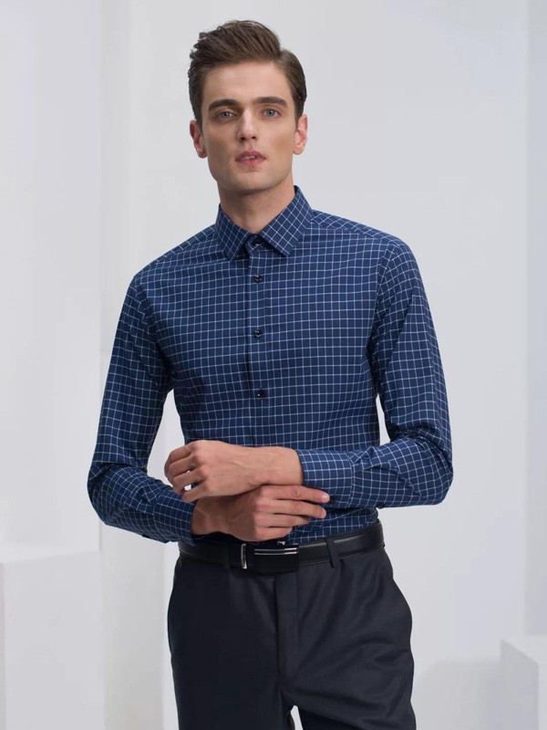 巴蒂米澜男装2022春夏季藏蓝色衬衫