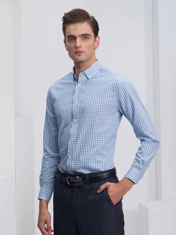 巴蒂米澜男装2022春夏季蓝色衬衫