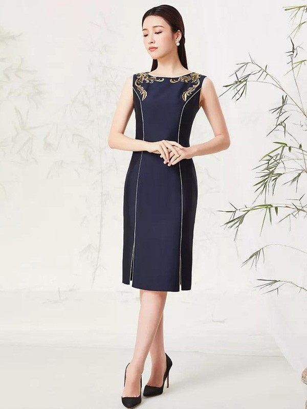 巴蒂米澜男装2022春夏季黑色连衣裙