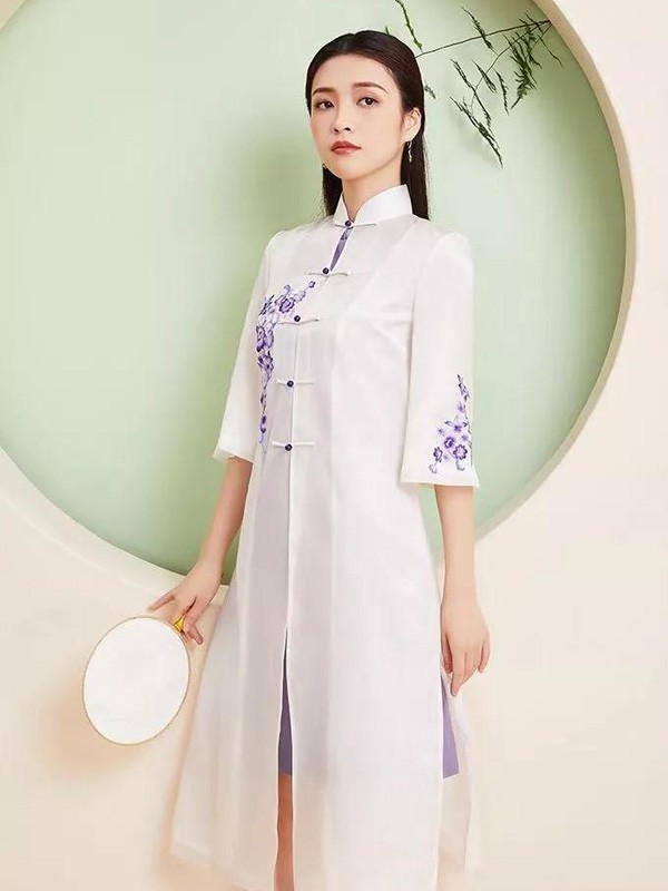 巴蒂米澜男装2022春夏季白色连衣裙