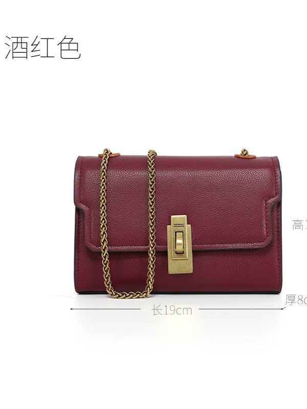 食草堂2022酒红色方形包