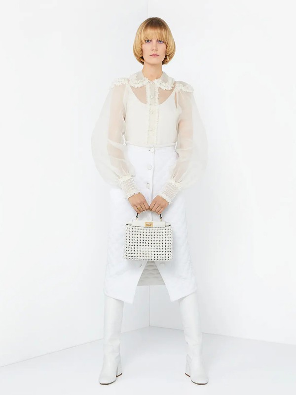 芬迪包包2022白色手提包