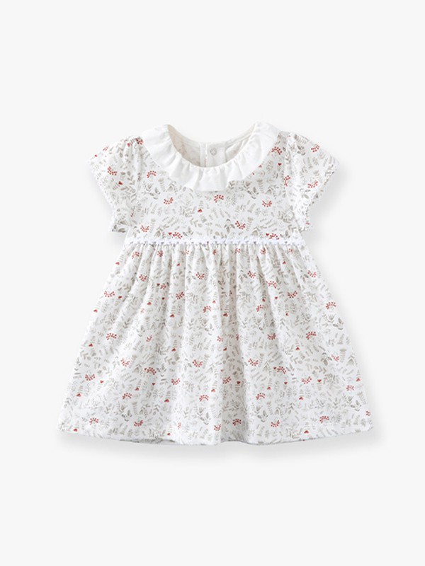 卡拉贝熊童装2022春夏季白色连衣裙