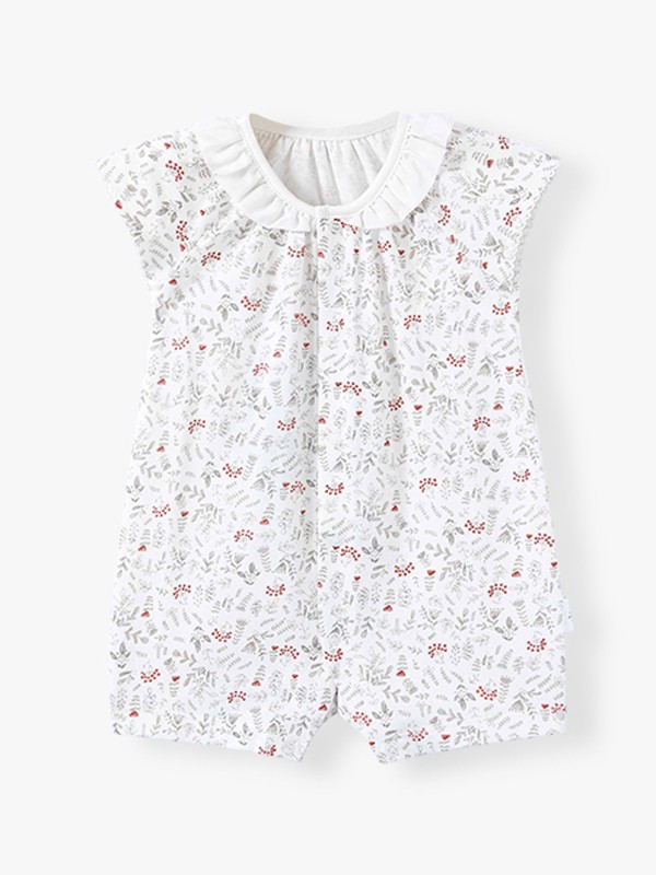 卡拉贝熊童装2022春夏季白色连体衣