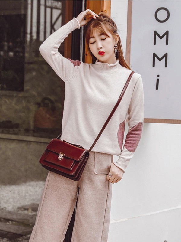 涵香女装2022秋冬季白色毛衣