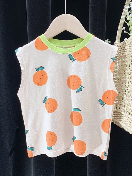 皮尔熊童装2022春夏季白色背心