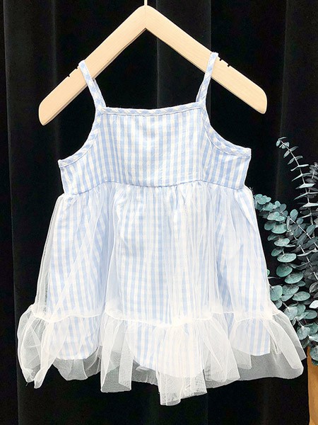 皮尔熊童装2022春夏季白色吊带裙