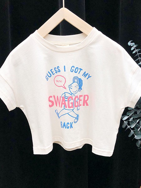 皮尔熊童装2022春夏季白色T恤