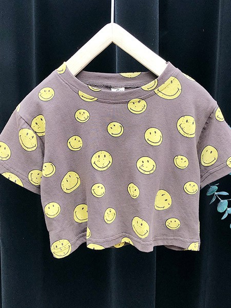 皮尔熊童装2022春夏季灰色T恤