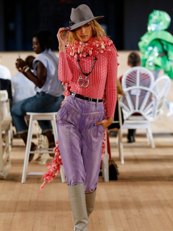 马克雅各布斯休闲装2022秋冬季紫色长裤