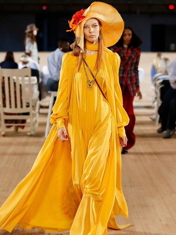 马克雅各布斯休闲装2022秋冬季黄色连衣裙