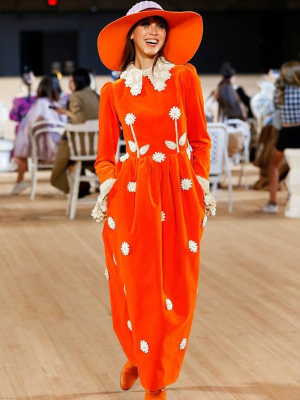 马克雅各布斯休闲装2022春夏季橙色连衣裙