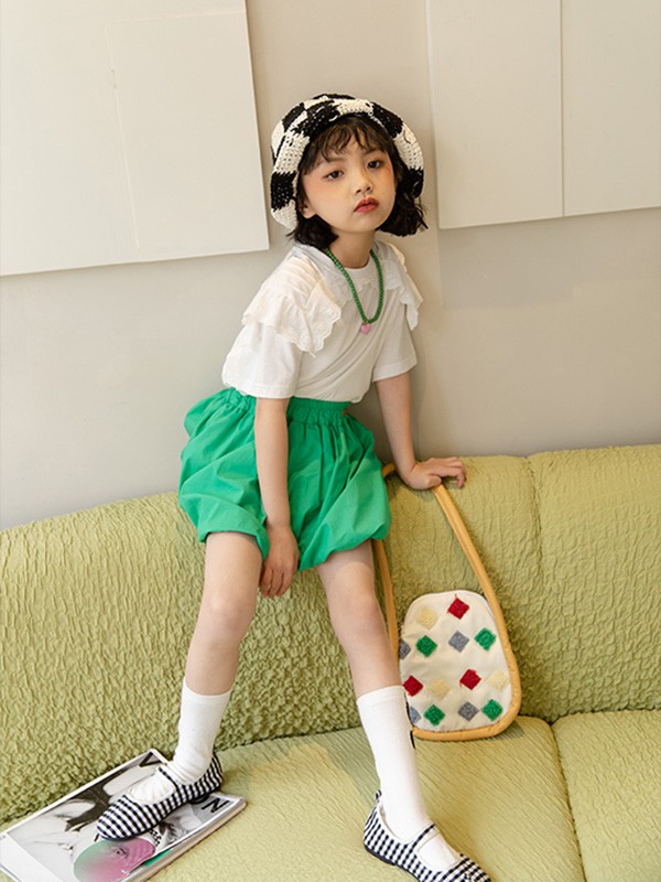 朴与素童装2022春夏季白色T恤