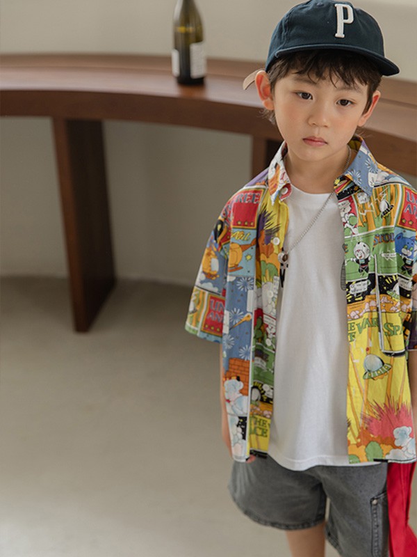 朴与素童装2022春夏季白色T恤