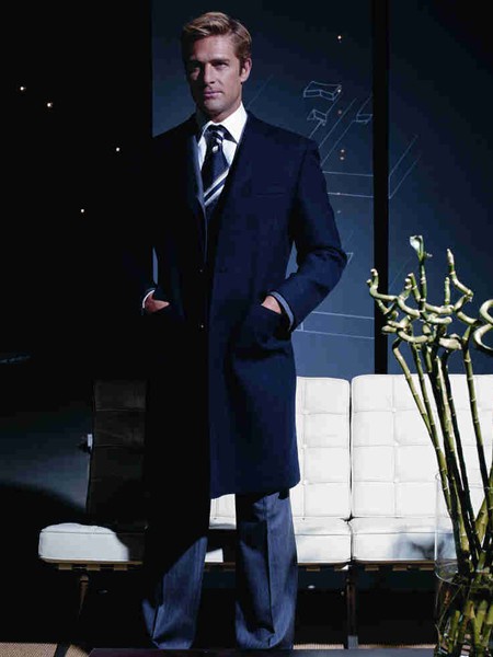 凯文凯利2021秋冬季藏蓝色大衣