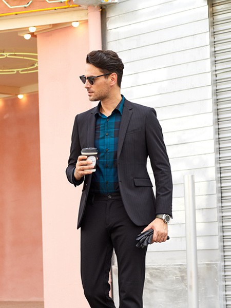 步云2021秋冬季藏蓝色衬衫