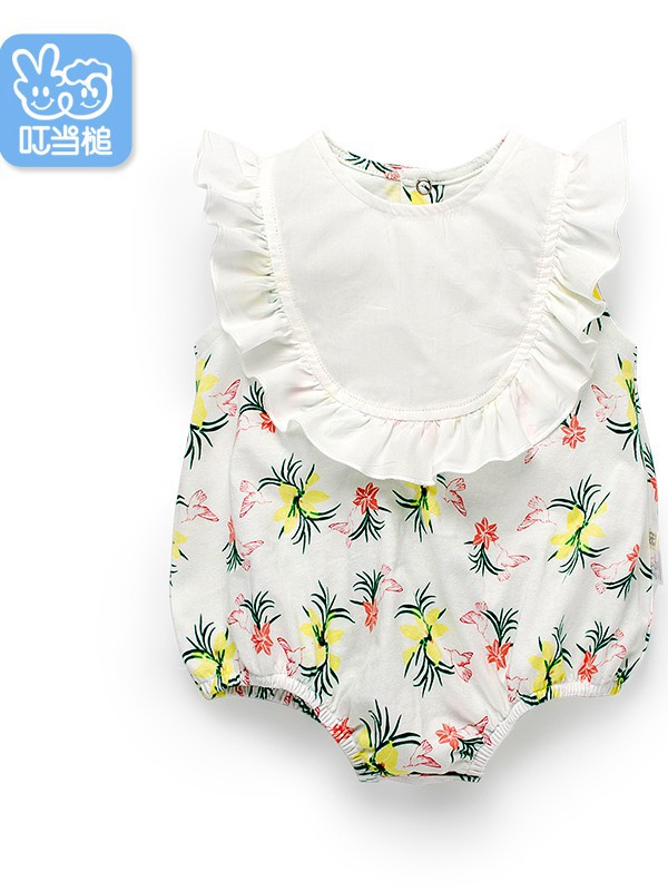 叮当槌2022春夏季白色连体衣