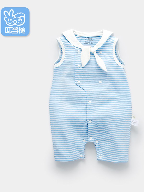 叮当槌2022春夏季蓝色连体衣