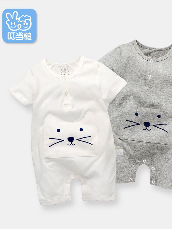 叮当槌2022春夏季白色连体衣