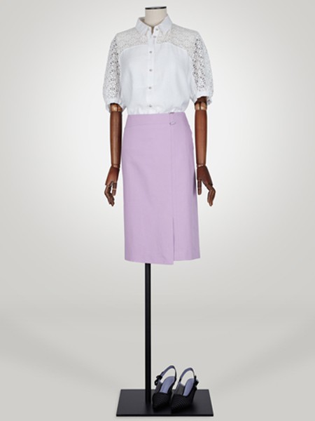 'SSOLEZIA女装2022春夏季白色衬衫