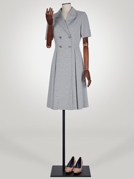 'SSOLEZIA女装2022春夏季灰色连衣裙