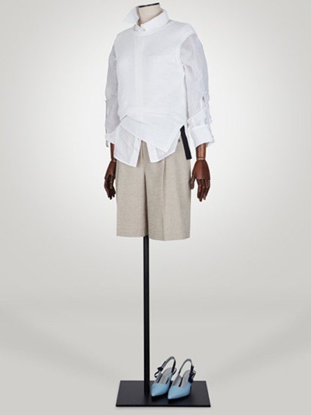 'SSOLEZIA女装2022春夏季白色衬衫