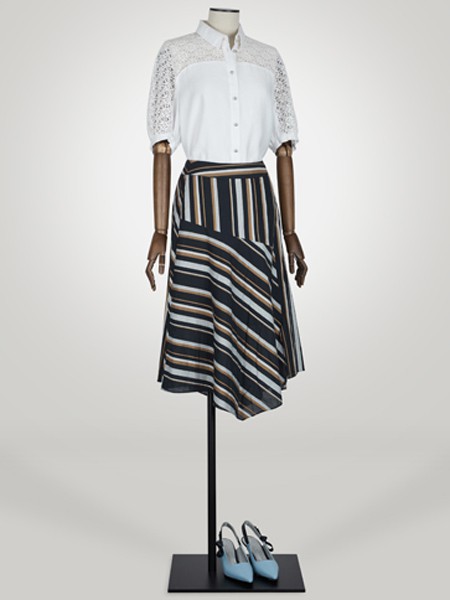 'SSOLEZIA女装2022春夏季白色衬衫