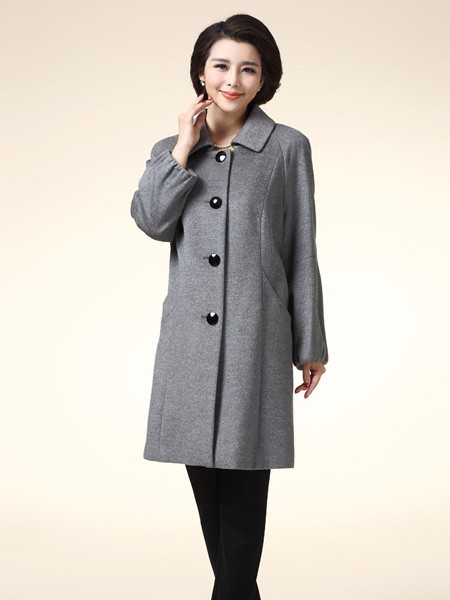 沐蕾迪2021秋冬季灰色大衣