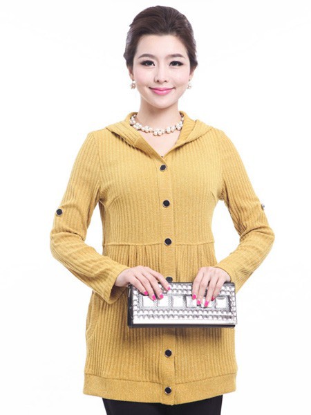 竹语声女装2021秋冬季黄色外套