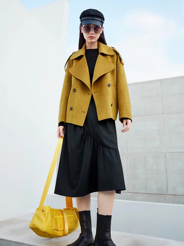 注释ANNOTATE女装2022秋冬季黑色连衣裙