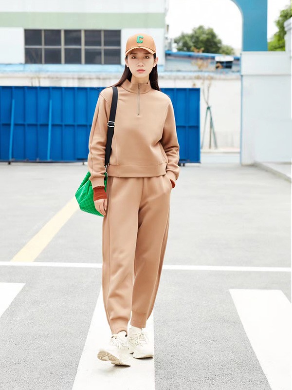 注释ANNOTATE女装2022秋冬季卡其色长裤