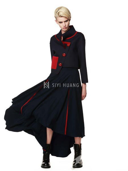 SIYIHUANG女装2022春夏季黑色长裙