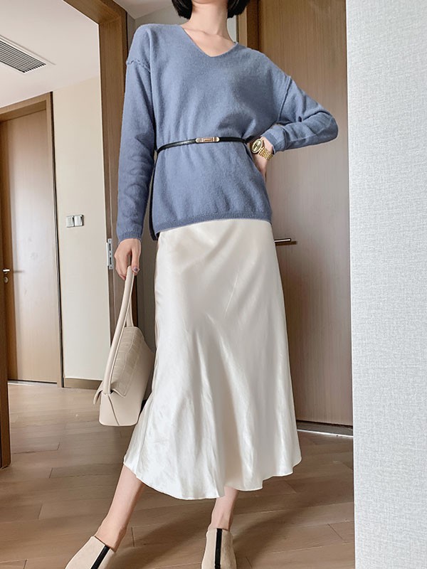 BOOTYJEANS女装2021秋冬季白色长裙