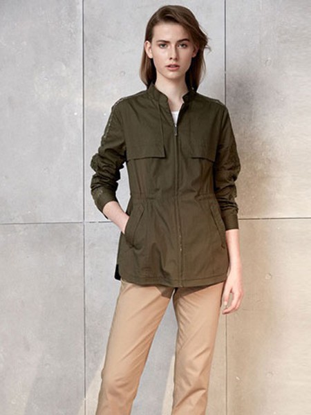 E女装2021秋冬季卡其色长裤