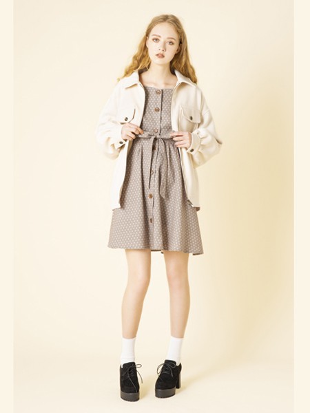 Dazzlin女装2022秋冬季灰色衬衫裙