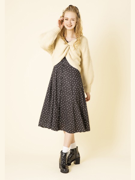 Dazzlin女装2022秋冬季黑色半身裙