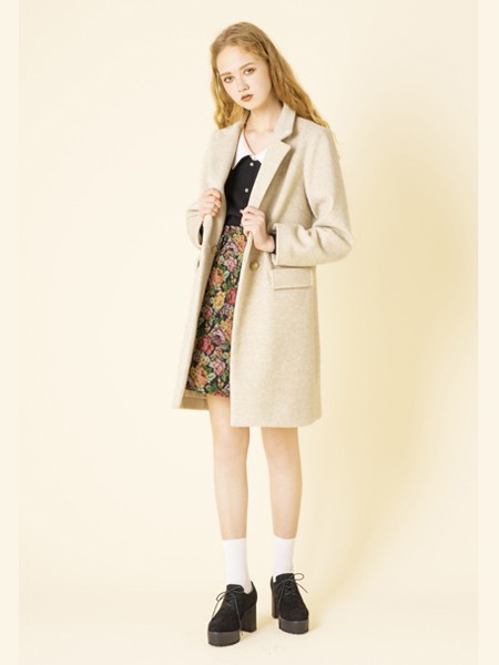 Dazzlin女装2022秋冬季米色大衣