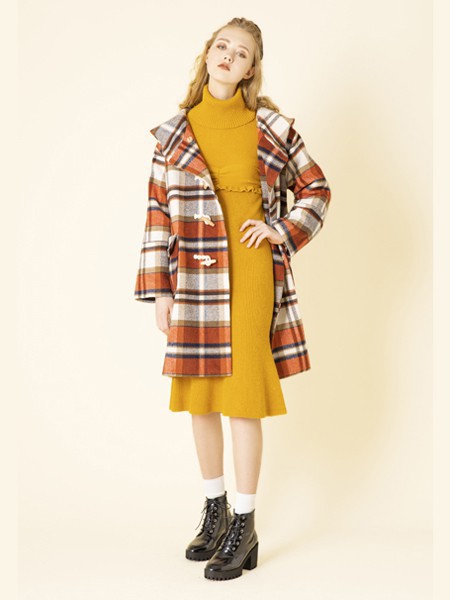 Dazzlin女装2022秋冬季黄色连衣裙