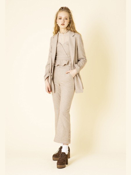 Dazzlin女装2022秋冬季米色长裤