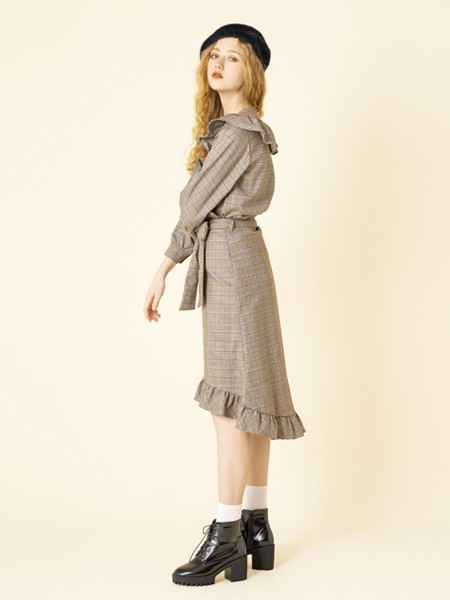 Dazzlin女装2022秋冬季灰色连衣裙