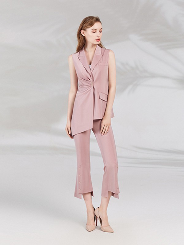 Saficoo2022春夏季粉色七分裤