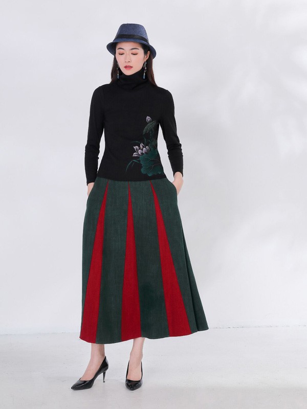 千唐绣女装2021秋冬季黑色针织衫