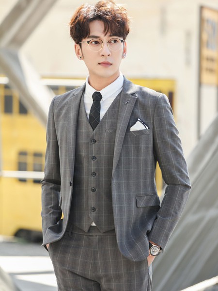 卡邦易男装2022秋冬季灰色西装裤