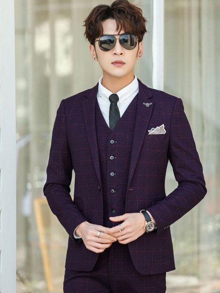 博铂男装2022春夏季紫色西装