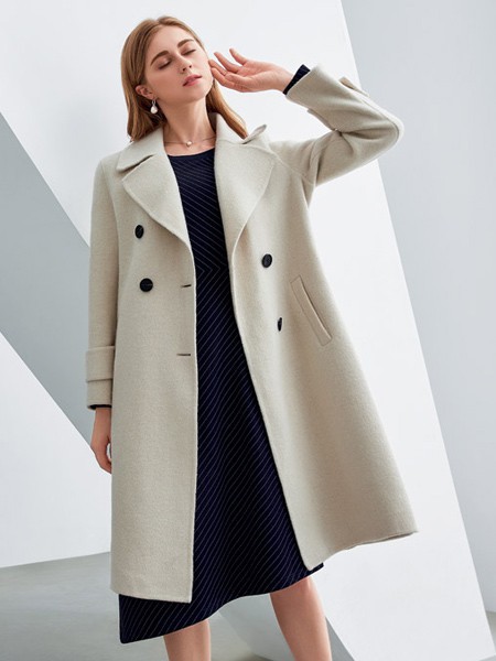 欧米媞女装2021秋冬季白色大衣